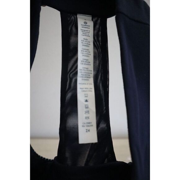 Lululemon Women's Sz 4 Navy/Teal Striped Scoop Neck Racerback Tank Top - Picture 8 of 9